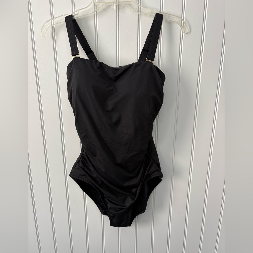 Lands End Classic Black One-Piece Swimsuit